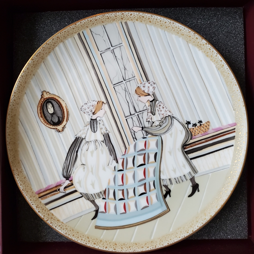 P. Buckley Moss plate Homemakers A-Quilting